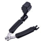 Guitar string changing pliers with black textured grips and metal jaw