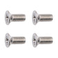 Four flat-head cross-drive brake rotor fixing screws with threaded shafts