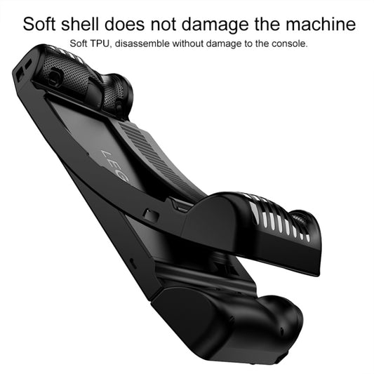 Black TPU game console protective case shell with cutouts and textured grip edges.