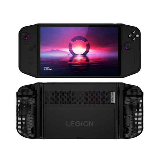 Black TPU game console protective case with screen opening and vented rear panel.
