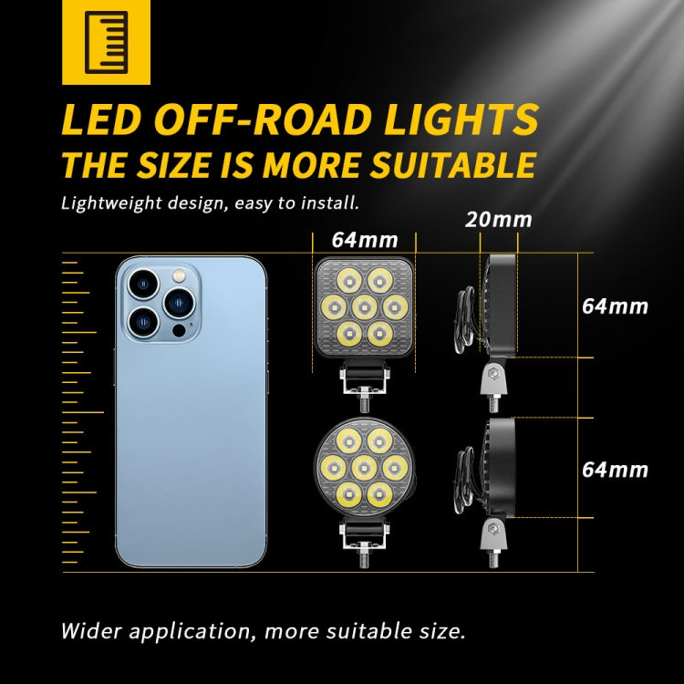 Compact multi-LED auxiliary light with adjustable bracket and threaded mount
