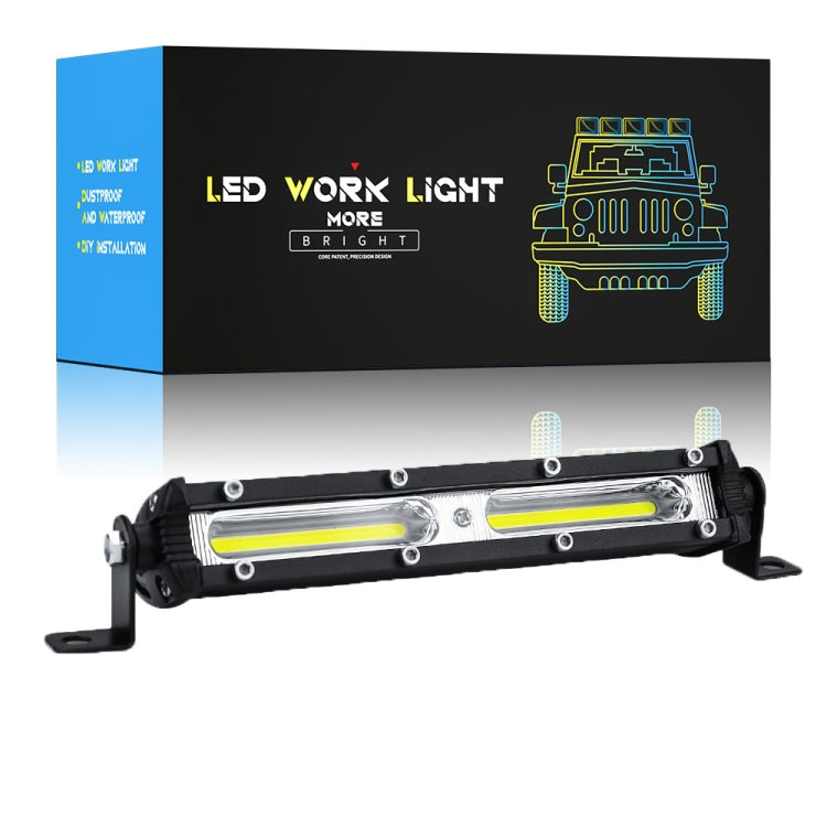 Black LED work light bar with two LED strips and front mounting bracket