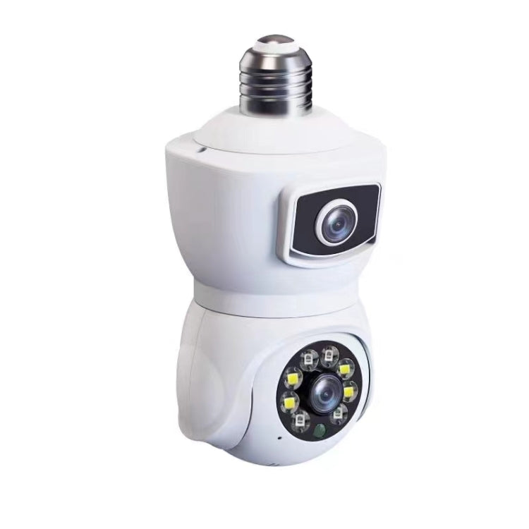 White bulb dual-lens smart camera with front night-vision and status lights
