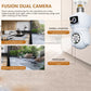 White dual-camera bulb smart security camera with front lens array