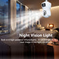 White bulb-style dual-lens smart security camera for indoor night vision