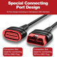 OBD2 extension cable connectors showing red 16-pin ports on black housings