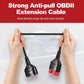 OBD2 extension cable with two red 16-pin OBD connectors on black cord