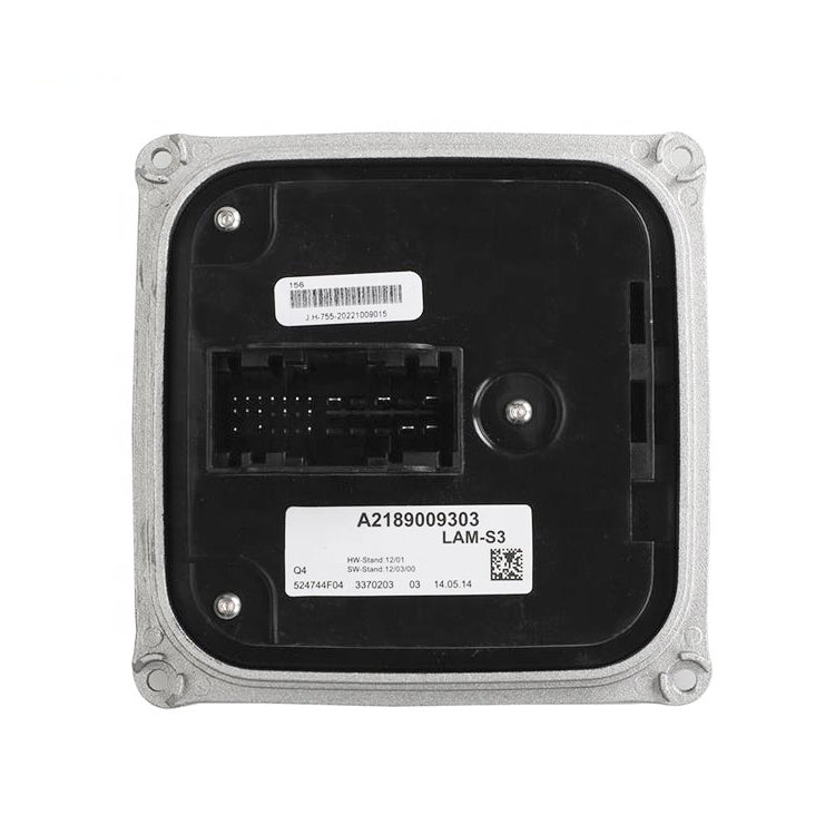 Mercedes-Benz LED daytime running light driver module, black connector panel with label