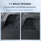 Car trunk storage box lid close-up with textured flocked surface and molded edges