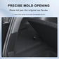 Flocked storage box lid over car trunk side compartment with precise molded fit