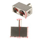 Metal car audio power terminal set showing labeled size dimensions in mm