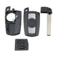 Car key fob shell set with button housing, metal blade, and rear cover