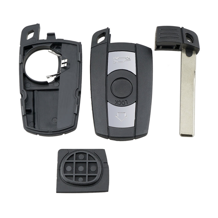 Car key fob shell set with button housing, metal blade, and rear cover