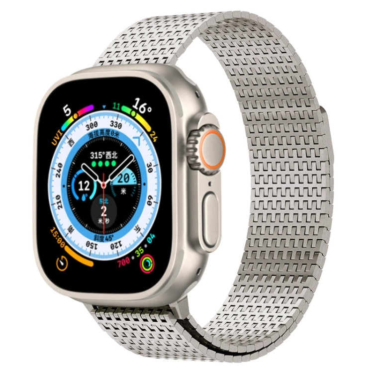 Silver stainless steel Milanese loop magnetic clasp watch band for Apple Watch