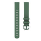Two-piece dark green silicone watch band with adjustment holes and buckle.