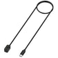 Black Galaxy Fit 3 USB-C charging cable with looped cord and two-pin watch connector