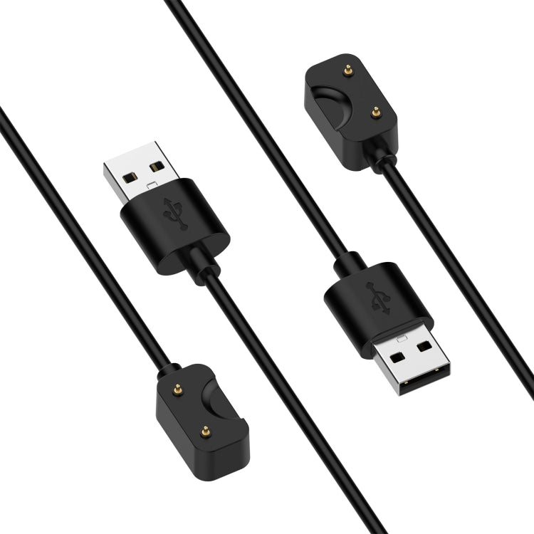 Black Galaxy Fit 3 charging cable with USB-A plug and two-pin watch connector