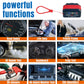 KONNWEI KW905 OBD2 Bluetooth scanner with red cable and feature function icons