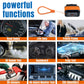 Bluetooth OBD2 scanner with orange cable, front connector panel shown