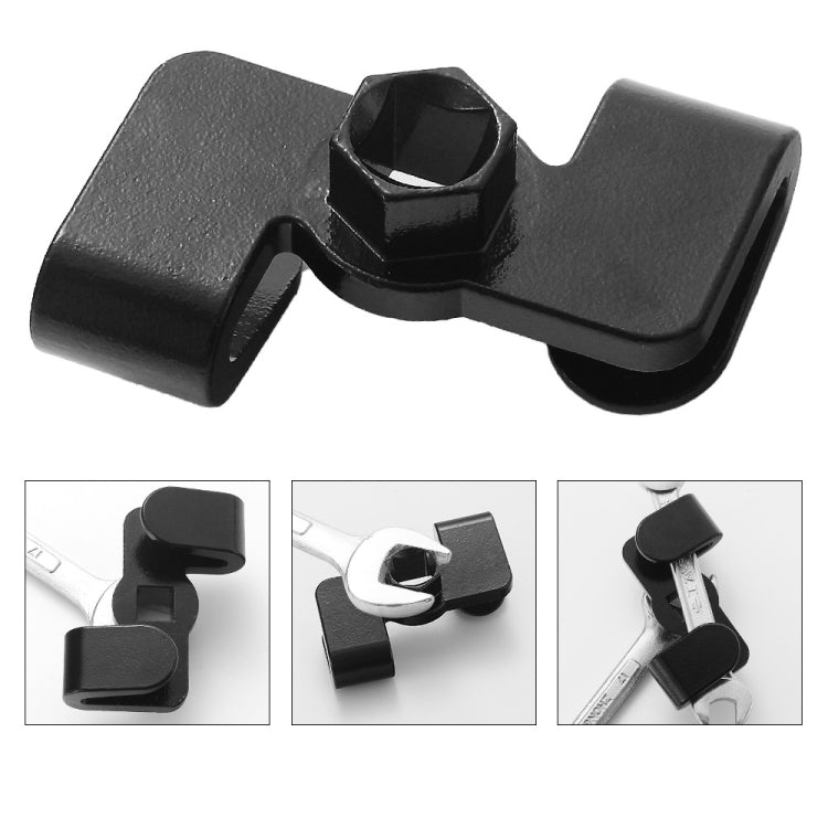 Hex wrench extender conversion adapter, black metal tool with square drive socket