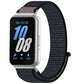 Dark woven nylon loop watch band with subtle multicolor flecks, shown on a smartwatch