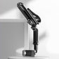 Black car sun visor phone holder with adjustable clamp and phone support platform