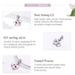 Sterling silver playing-card charm with red heart and black spade on bracelet chain