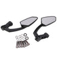Black motorcycle rear-view mirrors with mounting bolts, washers, and springs set