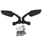 Black motorcycle rear-view mirrors with hardware kit: bolts, washers, springs