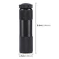 Black UV flashlight cylinder, 8.8 cm tall and 2.5 cm wide, with lanyard loop