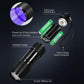 Black UV flashlight with tail-cap on/off switch, wrist strap, and 3xAA battery compartment