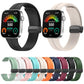 Silicone watch bands with black folding buckles in multiple colors, including black and white