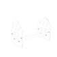 Clear acrylic record stand with two arched holders and silver supports, empty