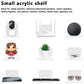 Clear acrylic wall-mount shelf with camera base, small devices, and mounts