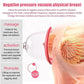 Portable breast massage device with red suction cup and base