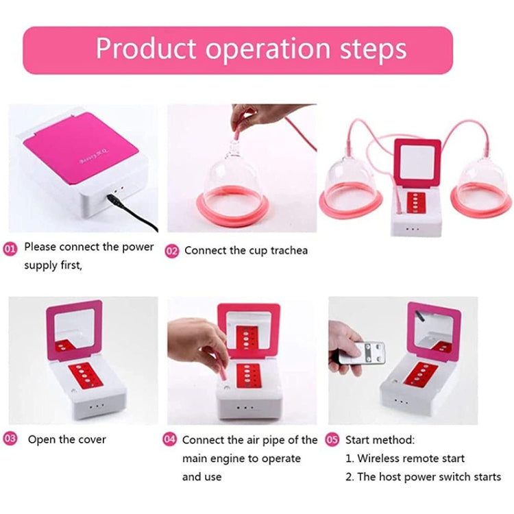 Portable breast massage device with pink lid and suction cups