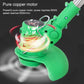 Green portable rechargeable electric lawn mower weeder with motor housing and rotating cutting head