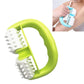 Mini roller body massager with green U-shaped handle and white nodules