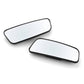 Pair of slim auxiliary wide-angle blind-spot mirrors with black frames and clear glass