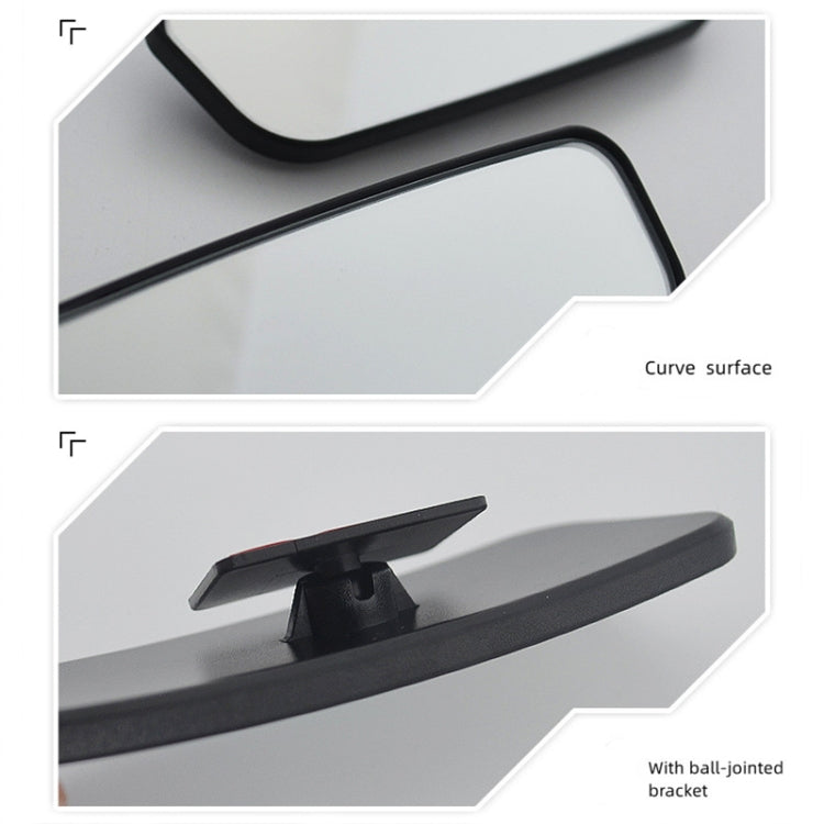 Auxiliary mirror showing curved glass surface and ball-jointed bracket in black housing