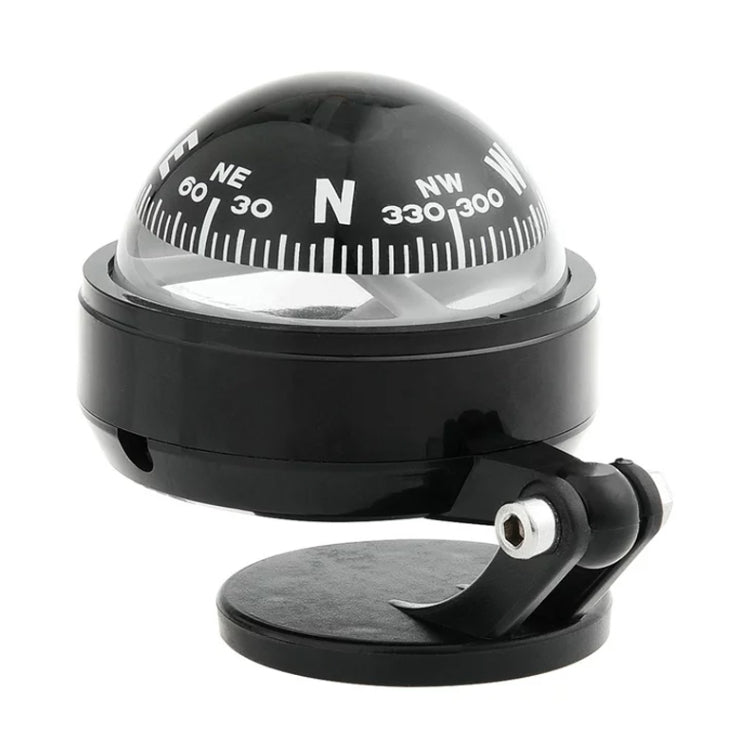 Black car compass ball with dome cover and dashboard mount bracket