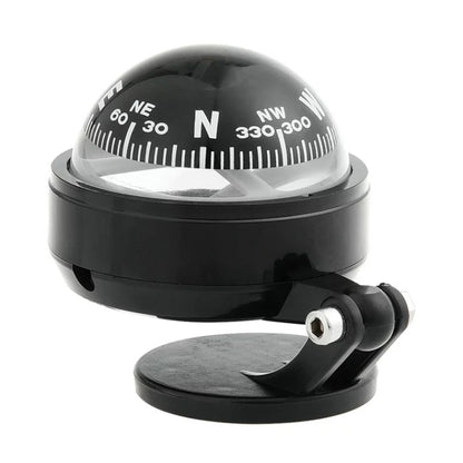 Black car compass ball with dome cover and dashboard mount bracket