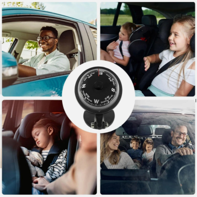 Car compass ball decoration with compass dial and cardinal direction markings