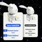 Two white space rabbit projector robots shown side by side with speaker fronts