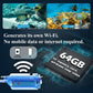 Blue underwater camera with wireless TF 64GB memory card and on-screen feature panels