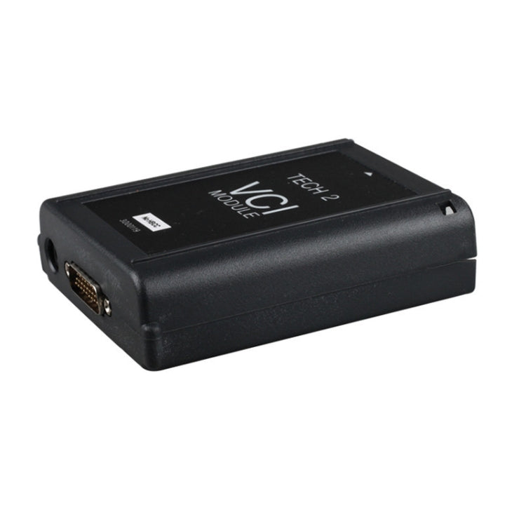 Black VCI module top view with TECH 2 VCI MODULE marking and port openings