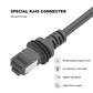 Gray RJ45 Ethernet cable with special RJ45 connector and ribbed strain relief