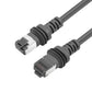 Gray RJ45 Ethernet cable with two RJ45 plug ends and ribbed cable strain relief