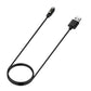 Black magnetic smartwatch charging cable with USB-A plug, partially coiled