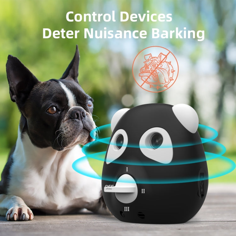 Black ultrasonic dog bark stopper device with speaker horn and control buttons